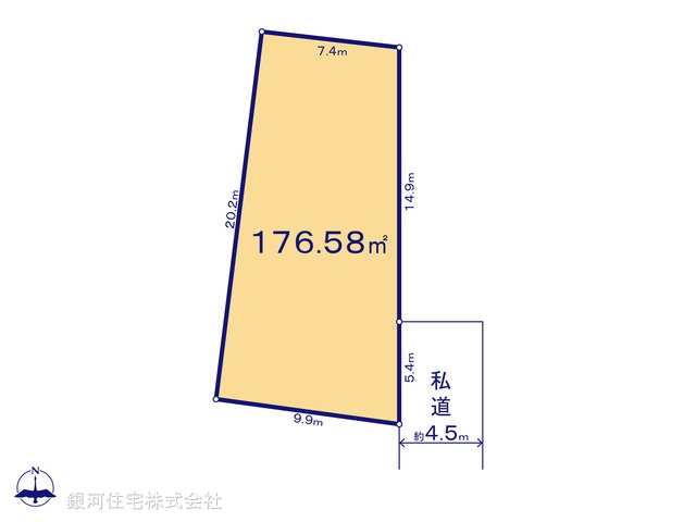 G00364740 東京都八王子市弐分方町 土地 1950万円【区画図】