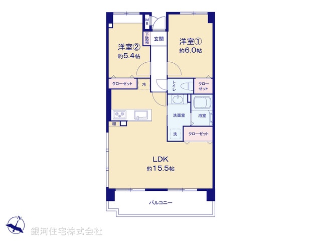G00365053 神奈川県横浜市保土ヶ谷区仏向町 中古マンション 2390万円【間取図】