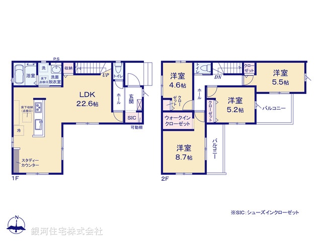 G00365122 千葉県鎌ヶ谷市くぬぎ山３丁目 新築一戸建て 3699万円【間取図】