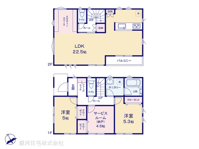 G00365130 神奈川県横浜市青葉区つつじが丘 新築一戸建て 6180万円【間取図】