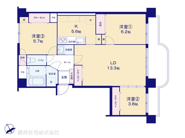 G00365158 神奈川県川崎市麻生区白山１丁目 中古マンション 2490万円【間取図】
