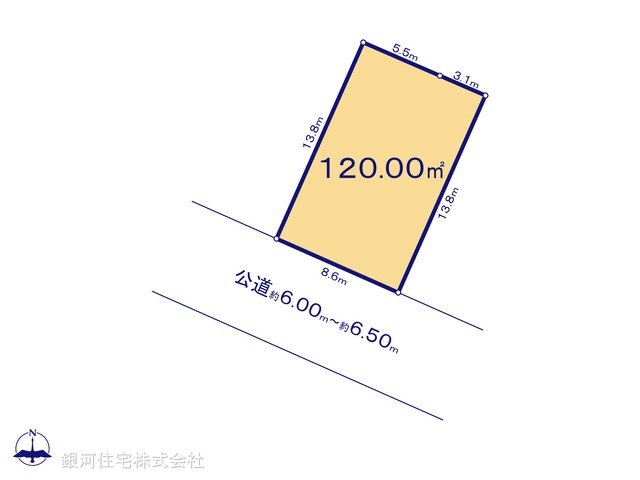 G00365299 埼玉県春日部市新宿新田 土地 1690万円【区画図】