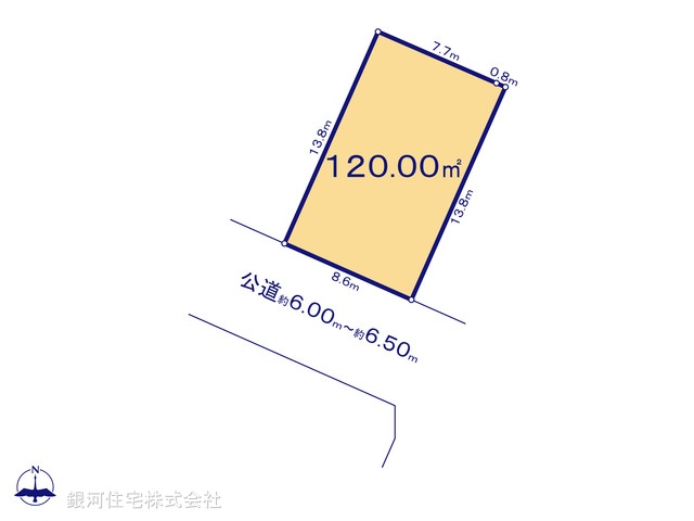G00365300 埼玉県春日部市新宿新田 土地 1690万円【区画図】