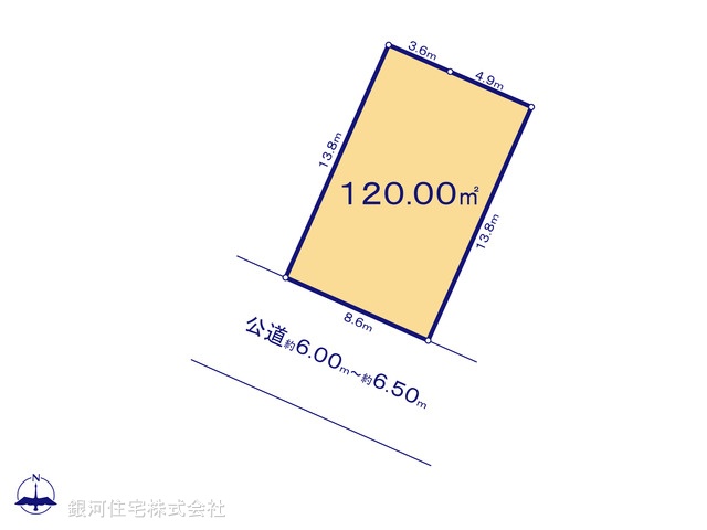 G00365303 埼玉県春日部市新宿新田 土地 1690万円【区画図】