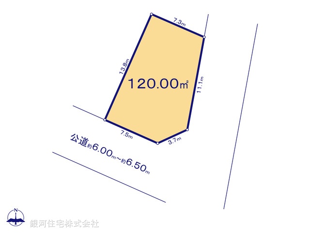 G00365304 埼玉県春日部市新宿新田 土地 1790万円【区画図】