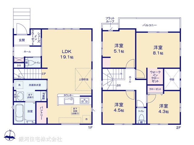 G00365398 東京都三鷹市野崎４丁目 新築一戸建て 6799万円【間取図】