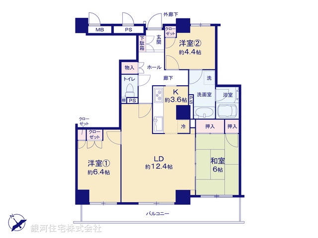 G00365432 埼玉県川口市飯塚３丁目 中古マンション 5980万円【間取図】
