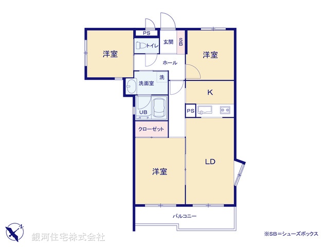 G00365459 東京都日野市三沢３丁目 中古マンション 2180万円【間取図】