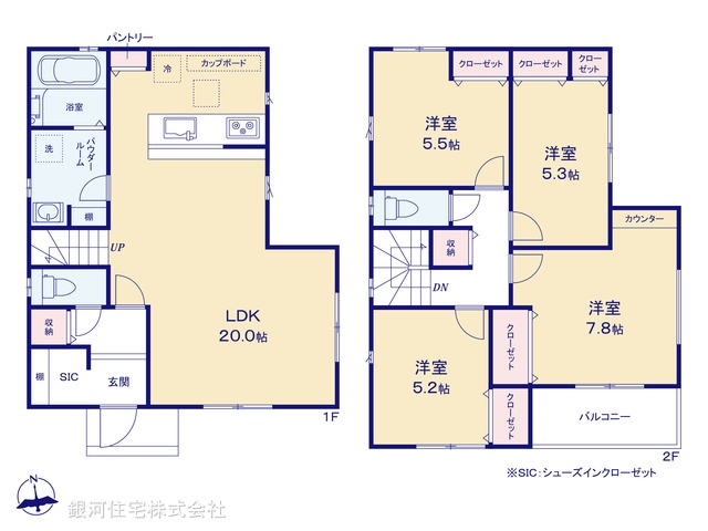G00365463 東京都町田市大蔵町 新築一戸建て 5590万円【間取図】