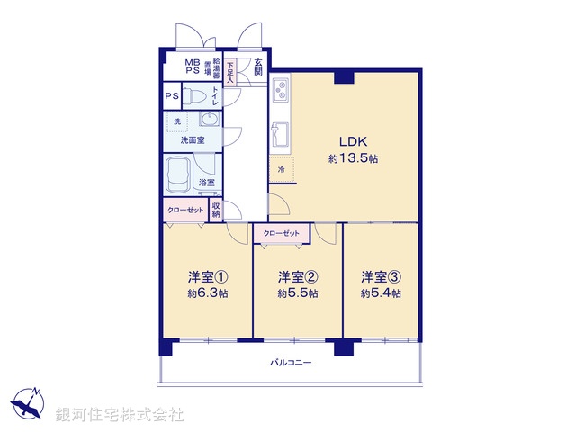 G00365478 神奈川県相模原市南区旭町 中古マンション 2080万円【間取図】