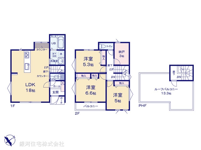 G00365747 神奈川県相模原市南区鵜野森３丁目 新築一戸建て 5490万円【間取図】