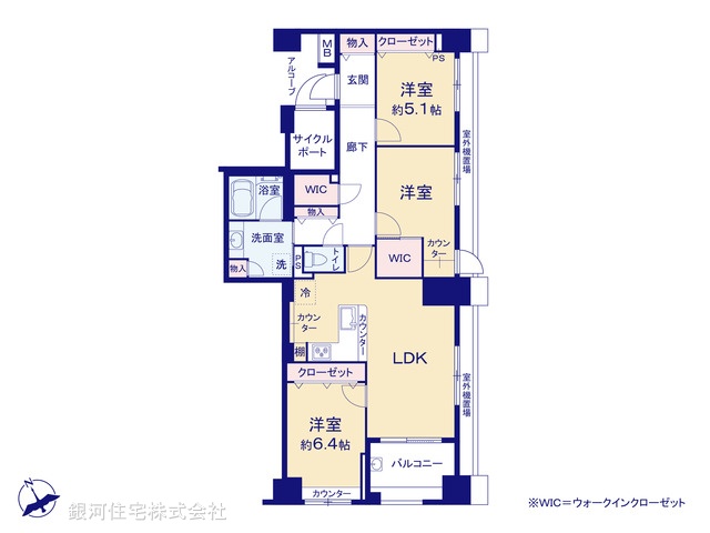 G00365784 神奈川県横浜市鶴見区獅子ヶ谷１丁目 中古マンション 3999万円【間取図】