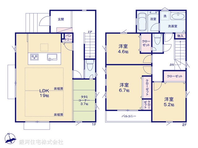 G00366136 神奈川県川崎市高津区上作延 新築一戸建て 6780万円【間取図】
