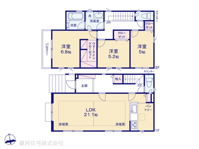 G00366137 神奈川県川崎市高津区上作延 新築一戸建て 6430万円【間取図】