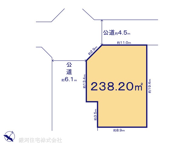 G00366157 東京都八王子市絹ヶ丘１丁目 土地 2740万円【区画図】
