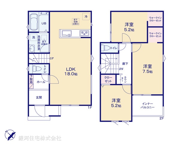 G00366220 千葉県八千代市勝田台５丁目 新築一戸建て 3190万円【間取図】