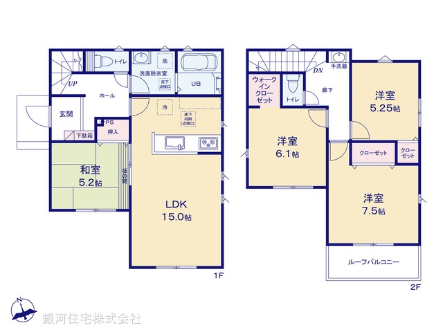 G00366266 千葉県鎌ヶ谷市南初富２丁目 新築一戸建て 4280万円【間取図】