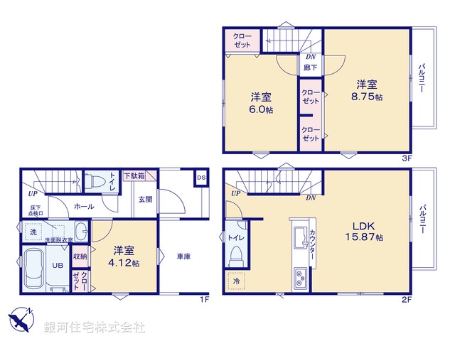 G00366352 埼玉県上尾市仲町２丁目 新築一戸建て 4099万円【間取図】