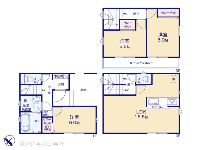 G00366354 埼玉県上尾市仲町２丁目 新築一戸建て 4299万円【間取図】