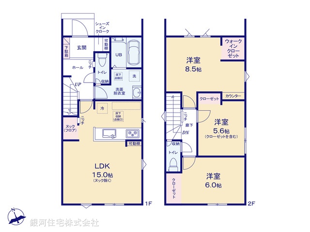 G00366379 千葉県木更津市清見台南２丁目 新築一戸建て 3490万円【間取図】