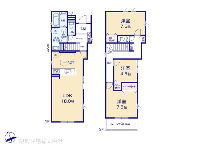 G00366380 千葉県木更津市清見台南２丁目 新築一戸建て 3590万円【間取図】