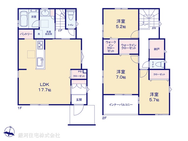 G00366453 千葉県千葉市中央区鶴沢町 新築一戸建て 5090万円【間取図】