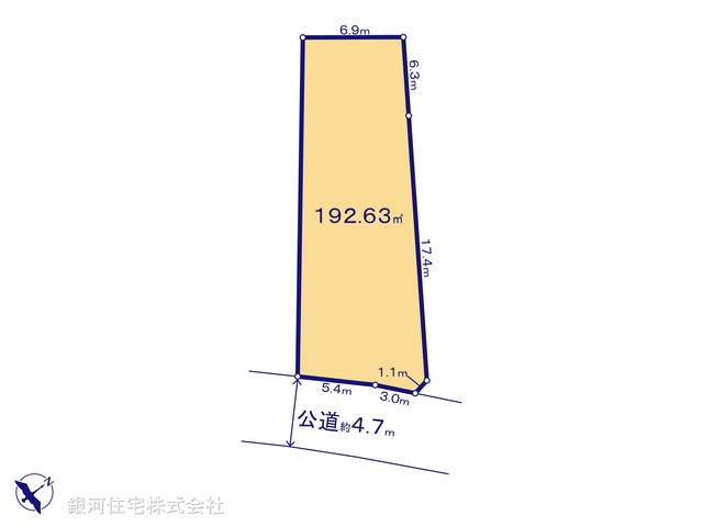 G00366775 神奈川県愛甲郡愛川町中津 土地 1480万円【区画図】