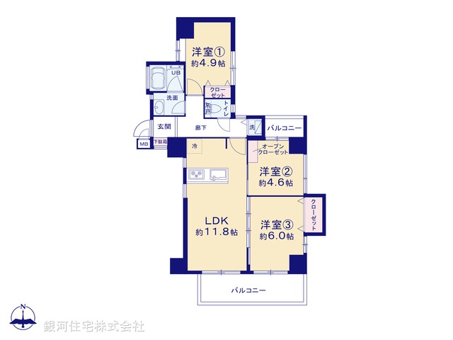 G00366887 東京都足立区辰沼２丁目 中古マンション 2580万円【間取図】