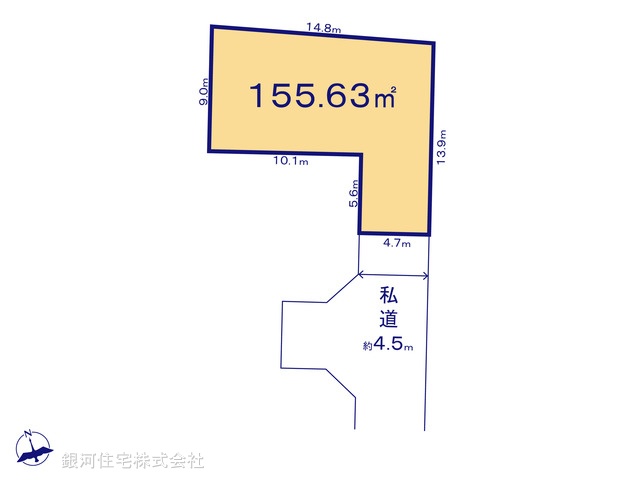 G00366920 千葉県八千代市勝田台南２丁目 土地 2350万円【区画図】
