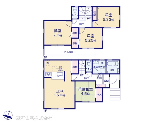 G00366948 埼玉県吉川市中曽根１丁目 新築一戸建て 3199万円【間取図】