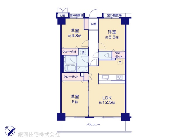 G00367248 神奈川県相模原市南区古淵２丁目 中古マンション 2880万円【間取図】
