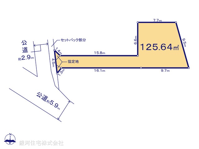 G00367266 神奈川県高座郡寒川町一之宮４丁目 土地 1580万円【区画図】