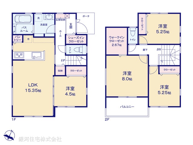 G00367324 千葉県鎌ヶ谷市東道野辺４丁目 新築一戸建て 3730万円【間取図】