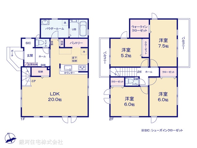 G00367387 神奈川県川崎市多摩区寺尾台１丁目 新築一戸建て 5799万円【間取図】