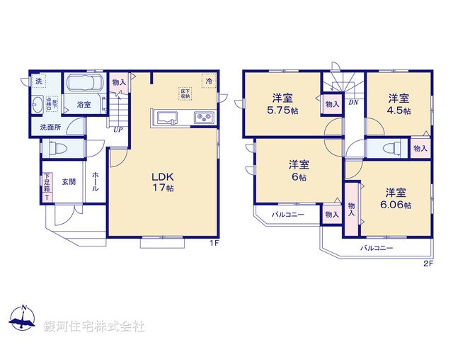 G00367520 神奈川県相模原市南区御園３丁目 新築一戸建て 3490万円【間取図】