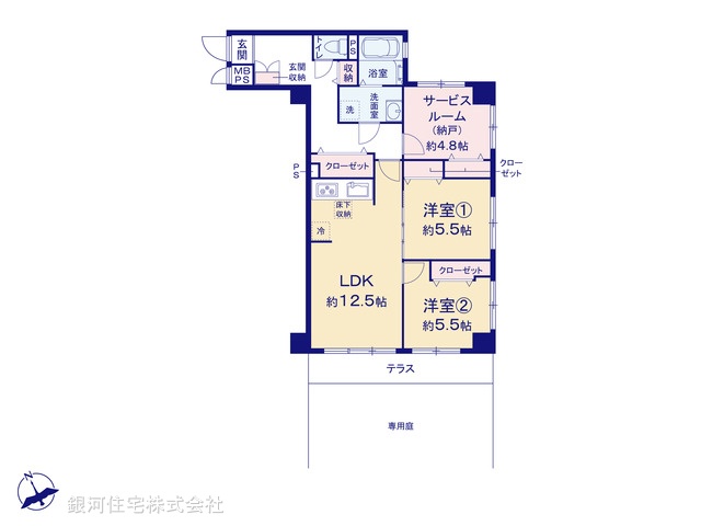 G00367539 埼玉県川口市東川口２丁目 中古マンション 2399万円【間取図】
