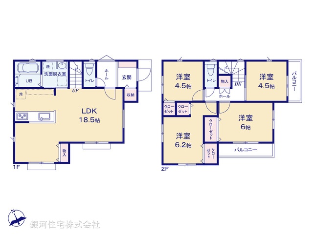 G00367562 神奈川県横浜市青葉区奈良町 新築一戸建て 5480万円【間取図】