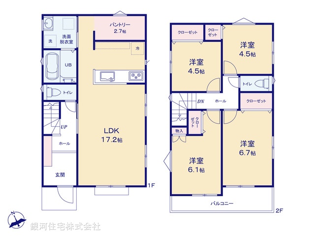 G00367563 神奈川県横浜市青葉区奈良町 新築一戸建て 5180万円【間取図】