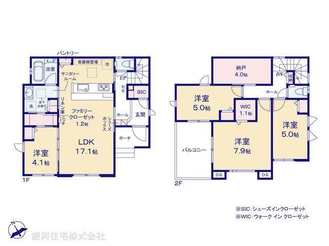 G00367824 神奈川県横浜市磯子区田中２丁目 新築一戸建て 7190万円【間取図】