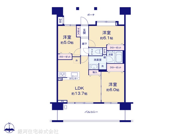 G00367853 埼玉県戸田市笹目北町 中古マンション 4199万円【間取図】