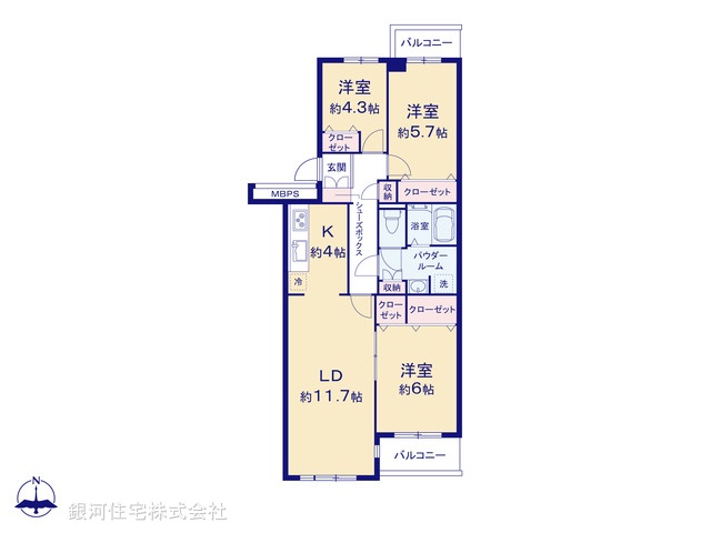 G00367875 神奈川県横浜市金沢区釜利谷南１丁目 中古マンション 2080万円【間取図】