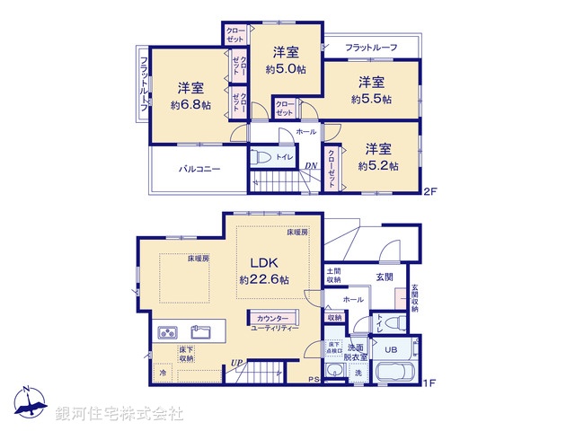 G00367938 神奈川県横浜市瀬谷区宮沢２丁目 新築一戸建て 5199万円【間取図】