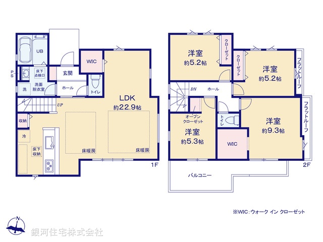 G00368051 埼玉県ふじみ野市駒林元町４丁目 新築一戸建て 6090万円 土地面積99.76m² (約30.17坪) 建物面積105.34m² (約31.86坪) 間取り４ＬＤＫ 築年月2025年03月(築１年以内)【間取図】