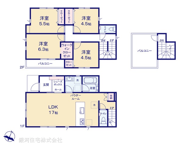 G00368068 神奈川県大和市上草柳６丁目 新築一戸建て 4580万円【間取図】