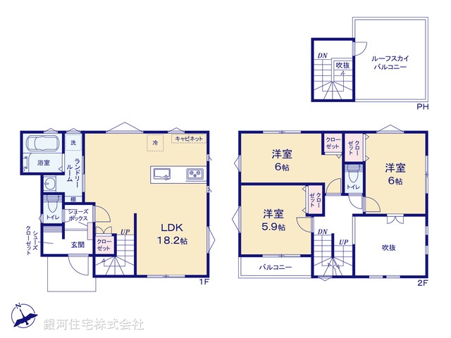 G00368377 東京都足立区東伊興３丁目 新築一戸建て 6590万円【間取図】