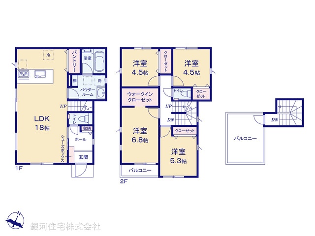 G00368392 神奈川県大和市上草柳６丁目 新築一戸建て 4480万円【間取図】