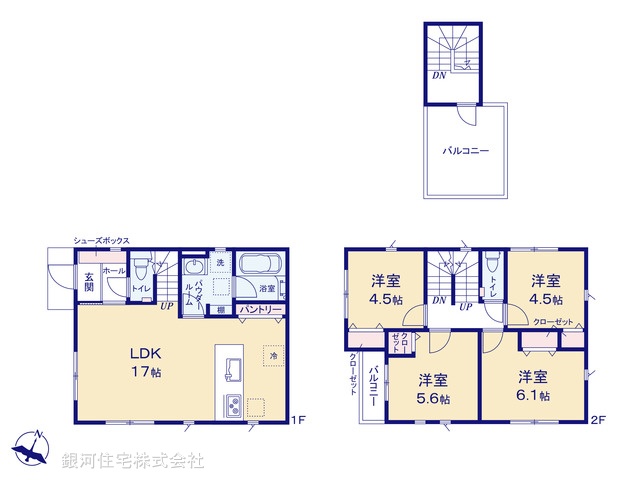 G00368394 神奈川県大和市上草柳６丁目 新築一戸建て 4180万円【間取図】