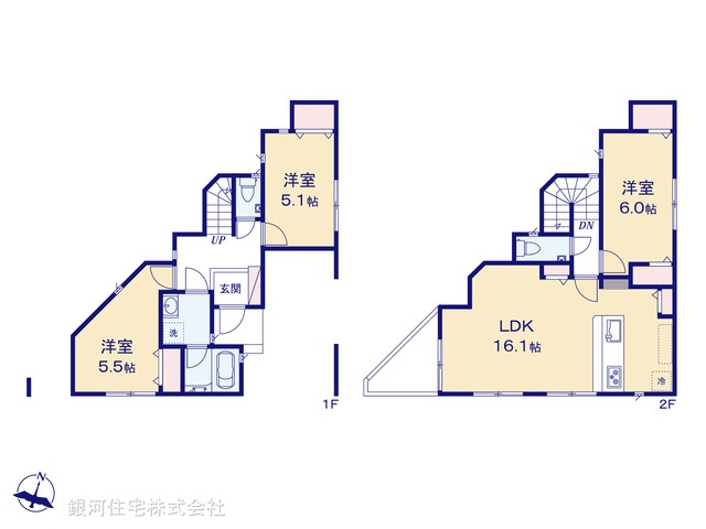 G00368430 東京都調布市富士見町３丁目 新築一戸建て 4780万円【間取図】