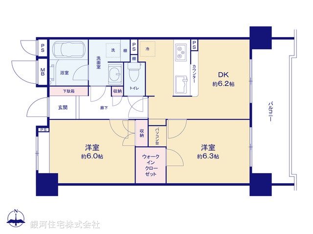 G00368524 埼玉県所沢市御幸町 中古マンション 3399万円【間取図】