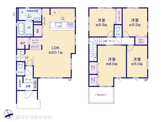 G00368648 埼玉県川越市小仙波町２丁目 新築一戸建て 3299万円【間取図】
